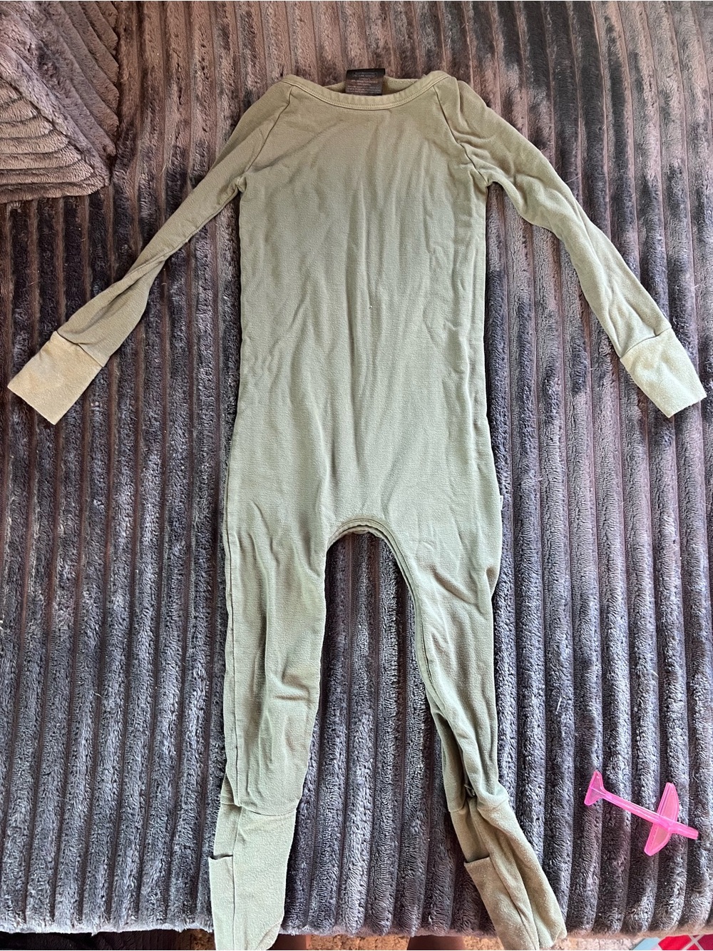 Sage Fleece 3T crescent zippy Little Sleepies